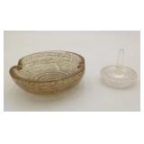 Murano Glass Ashtray Gold Fleck  Barovier Toso MCM