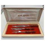 MCM Modern Danish Teak Handle Carving Set Knife