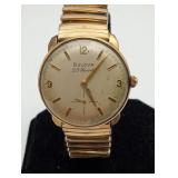 10k Gold RGP Bulova 23 Jewel Gents Watch RUNS