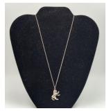 800 Silver Wolf Pendant Necklace