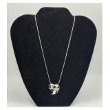 Sterling 925 Mother of Pearl Heart Necklace
