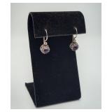 Sterling 925 Bali Style Amethyst Earrings