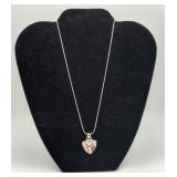 Sterling Leopard Jasper Pendant Necklace