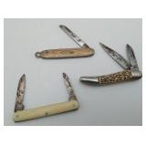 3 Vintage Folding Pocket Knives Colonial USA