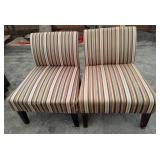 2 Pin Striped Upholstered Side Chairs