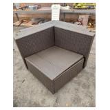 Brown Modular Wicker Section Patio Sofa PE  Rattan