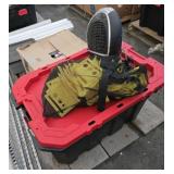 Booster Cables Tow Strap 25 Gallon Plastic Tote