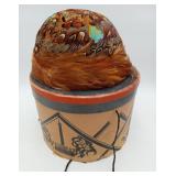 1950's Vibrant Pheasant Feather Hat & Box