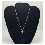 Sterling Silver Necklace & Rose Pendant
