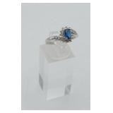 Sterling Silver BLUE Stone CZ Ring
