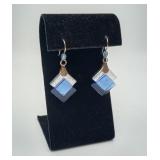 Sterling Silver Modernist Blue Earrings