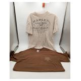 2 Vintage Harley Davison Motorcycle T-Shirts sz XL