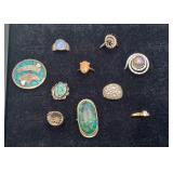 Turquoise Lapis CZ NOT STERLING Silver Rings