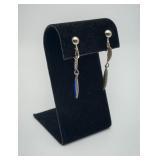 Sterling Silver Lapis Dangle Earrings