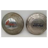 Pontiac & Ford Dog Dish Chrome Hubcaps 1940s Parts