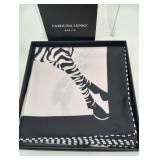 NIB C. Lemke Berlin Silk Scarf  Zebra Rolled Edges