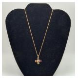 14K Gold Gemstone & Diamond Necklace