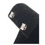 Sterling 2 Carat  Moissanite Emerald Cut Earrings