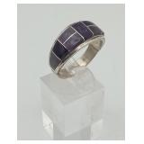 Sterling  Wampum Shell inlay Ring