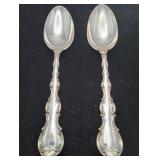 Two Large Sterling Serving Spoons 160 grams
