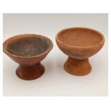 2 Pre-Columbian Terracotta Pestal Bowls Fire Ring