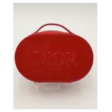 Auth. New Dior Red Patent Zip Cosmetic Beauty Case