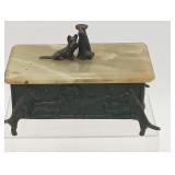 Art Deco Bronze Oynx Scotty Dog Desk Box