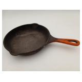 Vintage LE Creuset Enamel Cast Iron Skillet Orange