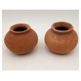 2 Terracotta Pre-Columbian Pottery Vessels Vases