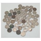 50 Buffalo Nickels Worn Date US Coins