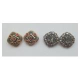 George Golan Designer Garnet Goldtone Earrings