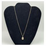 Sterling Silver 'A' Pendant Box Chain Gold Overlay