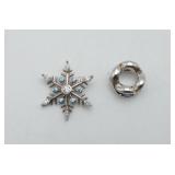 Sterling Silver Gemstone Charm & Snowflake Pendant