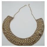 FAUX Pearl Costume Bib Collar Necklace Jewelry