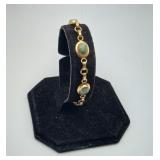 Gold FILLED Sarah Coventry FAUX Jade Bracelet