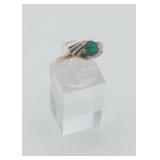 10K Gold Green Emerald Color Gemstone Ring