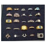 Mens Ladies Costume Fashion Rings Silver Gold Tone