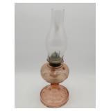 Pink Depression Glass Era Kerosene Oil Lamp