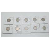 10 V Nickels 1912 US Coins 5 Cent