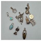 Sterling Silver Charms Dragon Amber 12.3g TW