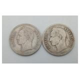 1929 & 1935 Bolivares Silver Coins