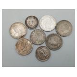 8 Silver Foreign Coins