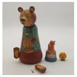 Hand Painted Russian Kolobok Bear Nesting Doll