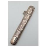 Antique Sterling Silver Needle Case Art Nouveau