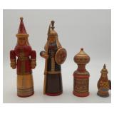 Russian Warrior Soldier USSR Wood Carved Figures