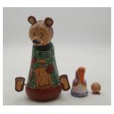 Matrushka Bear Kolobok Nesting Doll Signed