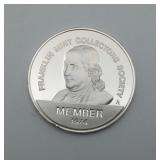 Franklin Mint Sterling Silver Collectors Club Coin