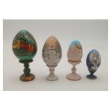 Russian Lacquer Hand Painted Russian Eggs 4 pcs