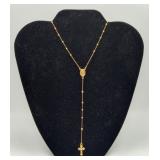 14K Gold Rosary Necklace Pendant 7.2 Grams