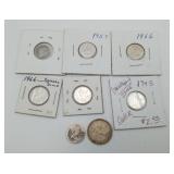 Group Silver Canada Coins Dime Quarter